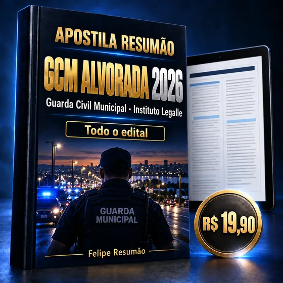 Apostila Resumão GCM Alvorada 2026, Guarda Civil Municipal, Instituto Legalle