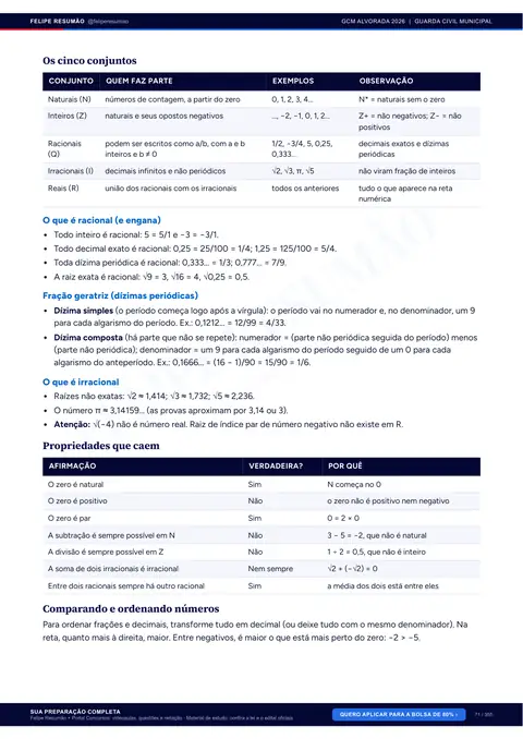 Página 72 da apostila: Matemática, Conjuntos numéricos