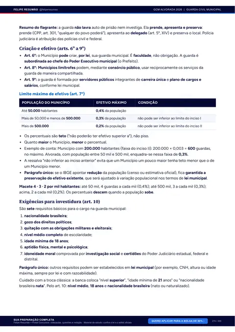 Página 271 da apostila: Conhecimentos Específicos de Guarda Civil Municipal, Lei nº 13.022/2014 · Estatuto Geral das Guardas Municipais
